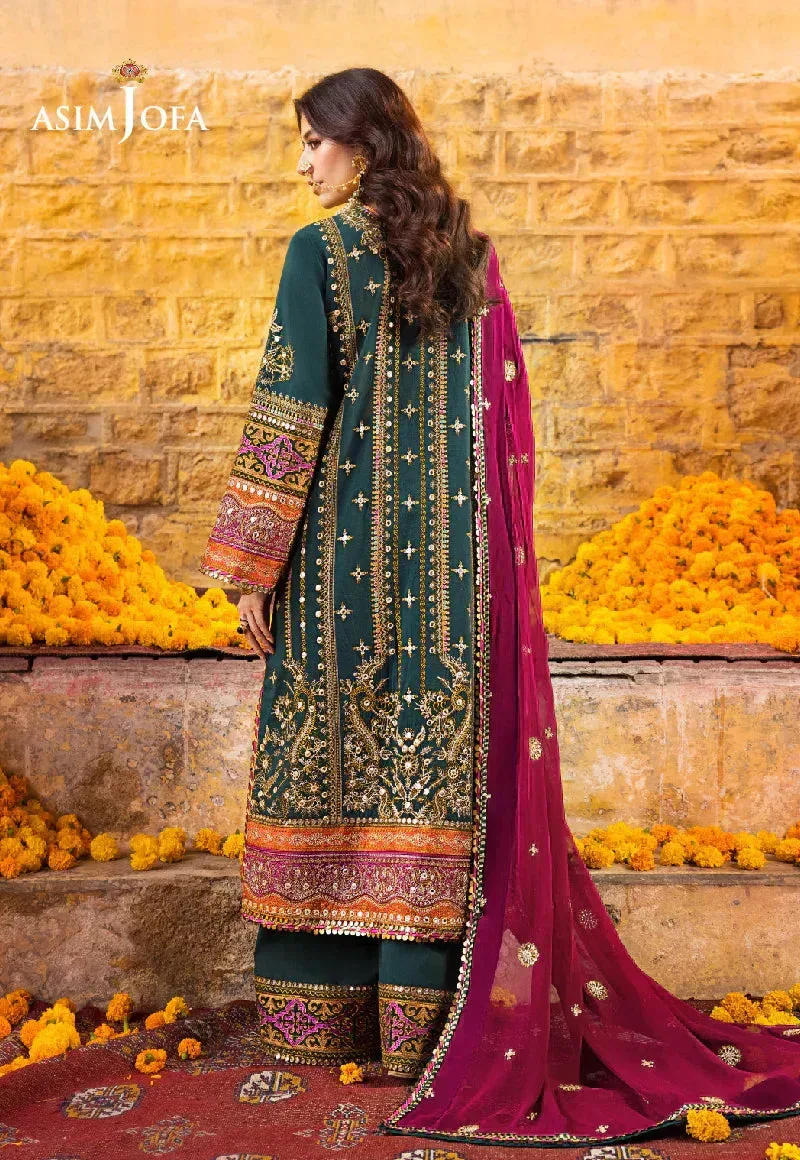 Asim Jofa Luxury Lawn 2023 Magenta Chiffon – view 2 – Poshaq