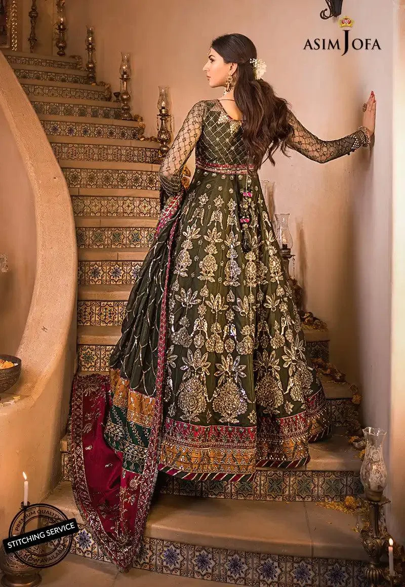 Asim Jofa Baad-e-Naubahar Mustard Chiffon – view 2 – Poshaq