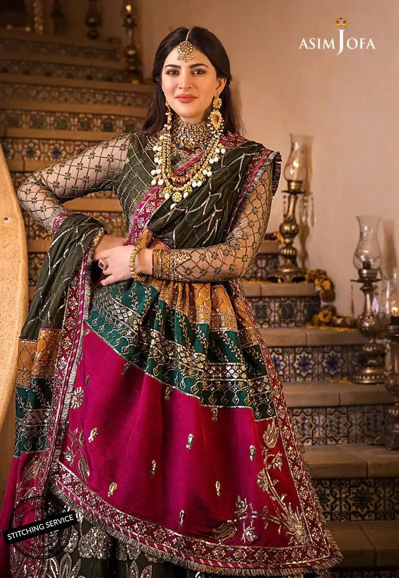 Asim Jofa Baad-e-Naubahar Mustard Chiffon – view 3 – Poshaq