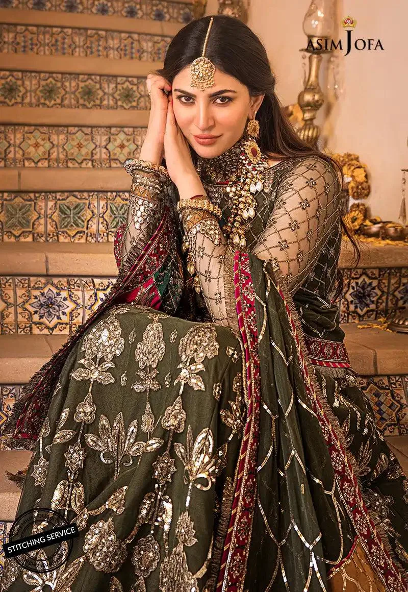 Asim Jofa Baad-e-Naubahar Mustard Chiffon – view 4 – Poshaq