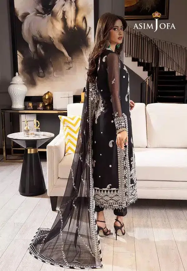 Asim Jofa Rang e Noor 23 Black Chiffon – view 2 – Poshaq