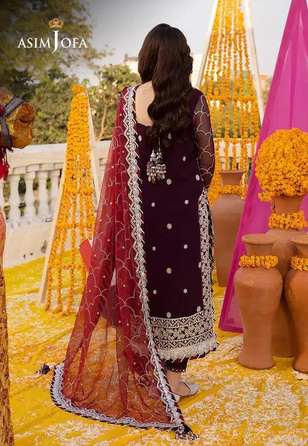 Asim Jofa Dastaan Collection 24 Purple Chiffon – view 2 – Poshaq