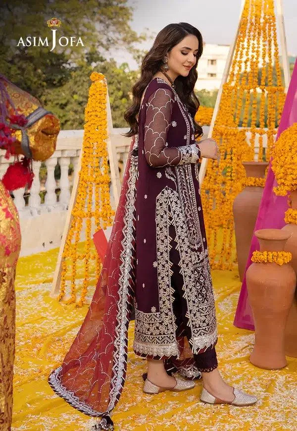 Asim Jofa Dastaan Collection 24 Purple Chiffon – view 3 – Poshaq