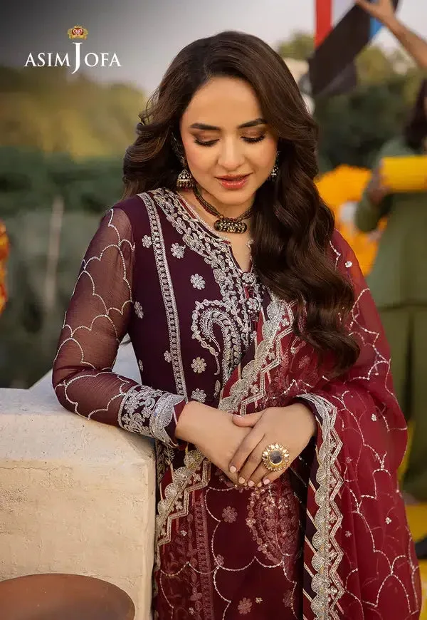 Asim Jofa Dastaan Collection 24 Purple Chiffon – view 4 – Poshaq