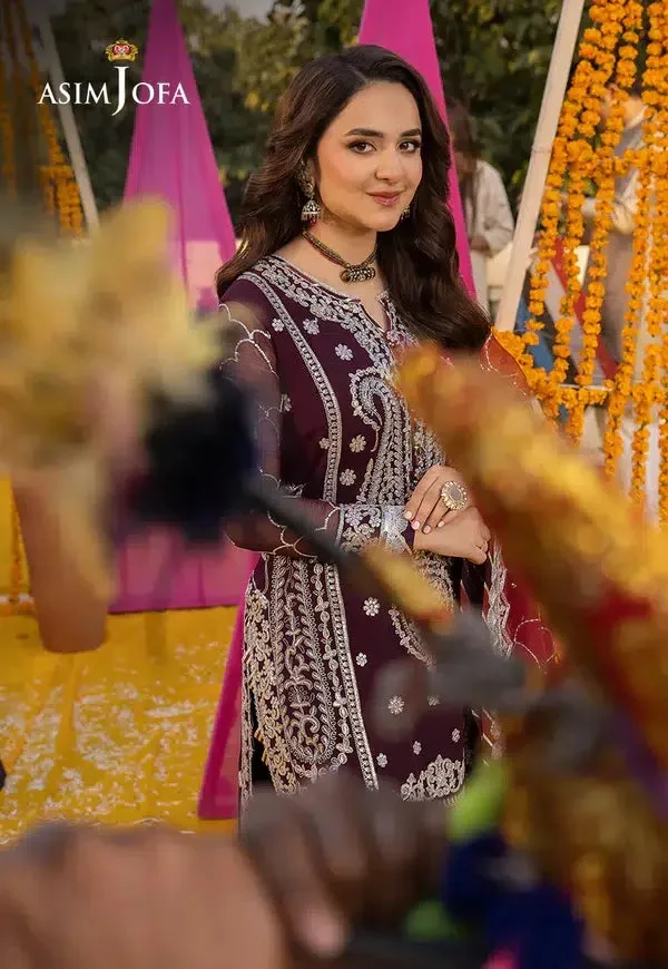 Asim Jofa Dastaan Collection 24 Purple Chiffon – view 5 – Poshaq