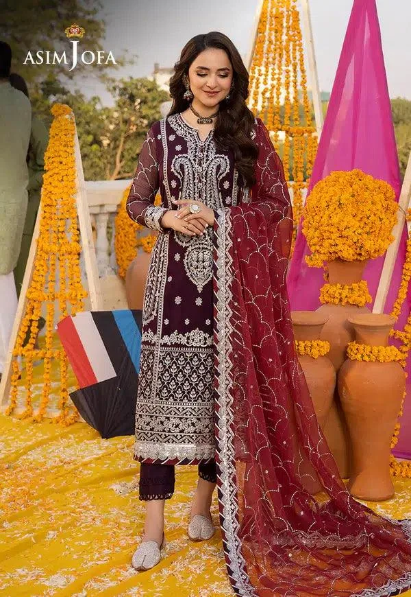 Asim Jofa Dastaan Collection 24 Purple Chiffon – view 6 – Poshaq