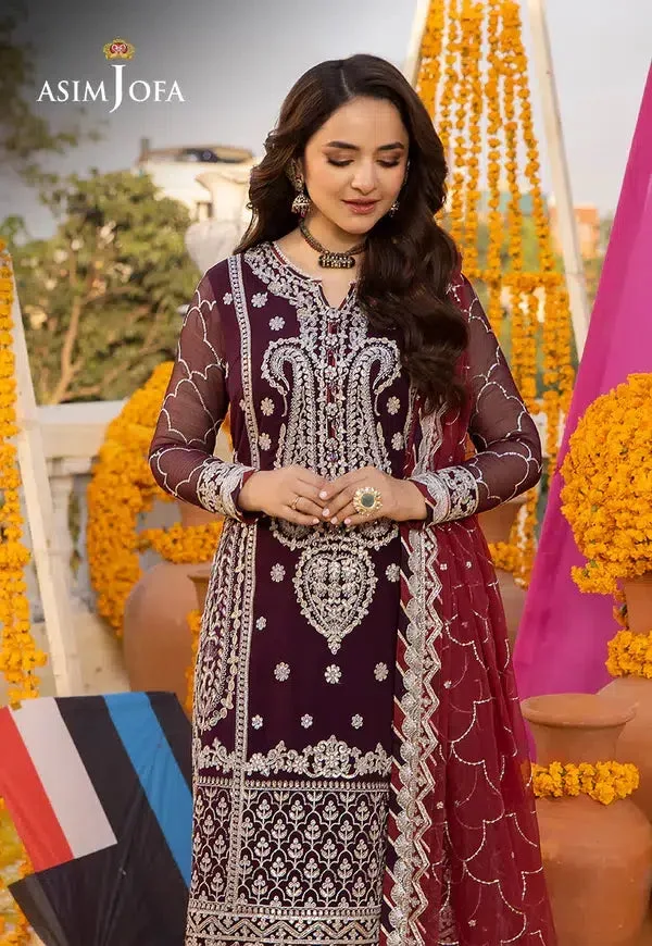 Asim Jofa Dastaan Collection 24 Purple Chiffon – view 8 – Poshaq