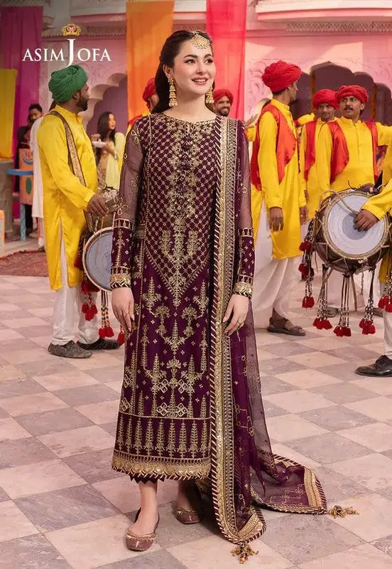 Asim Jofa Dastaan Collection 24 Magenta Organza – view 1 – Poshaq