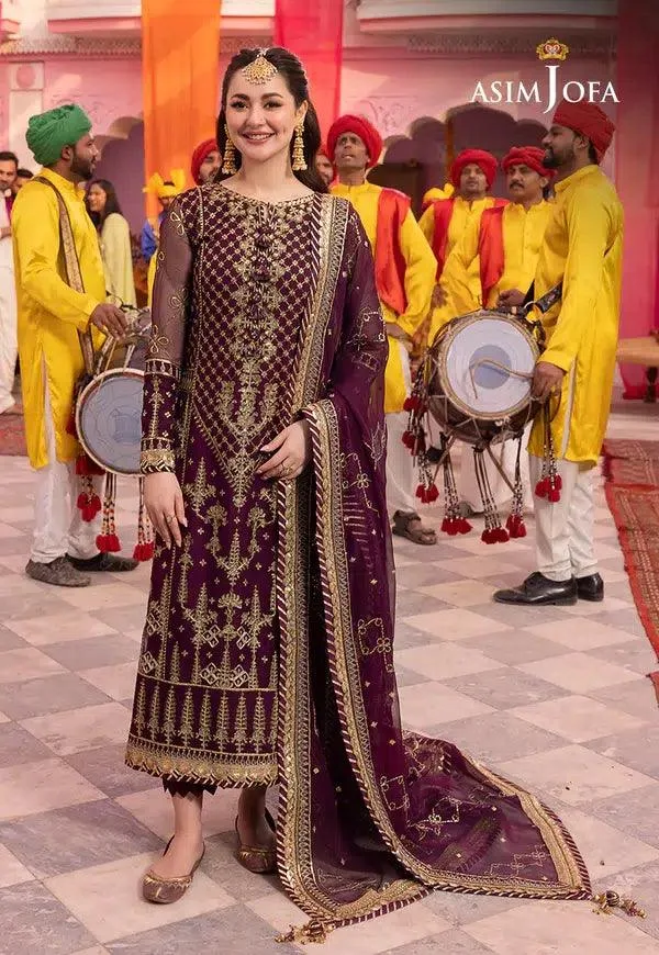 Asim Jofa Dastaan Collection 24 Magenta Organza – view 2 – Poshaq