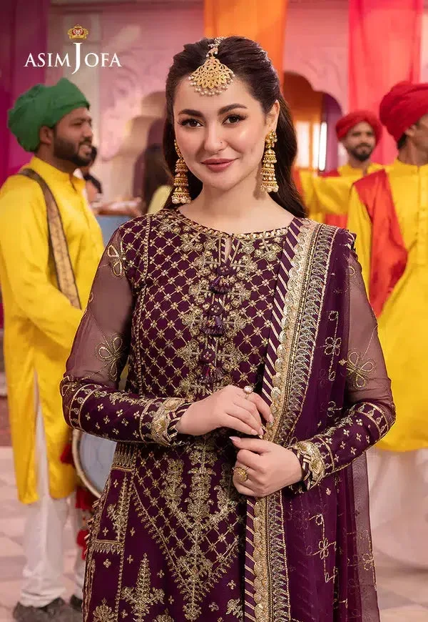 Asim Jofa Dastaan Collection 24 Magenta Organza – view 5 – Poshaq