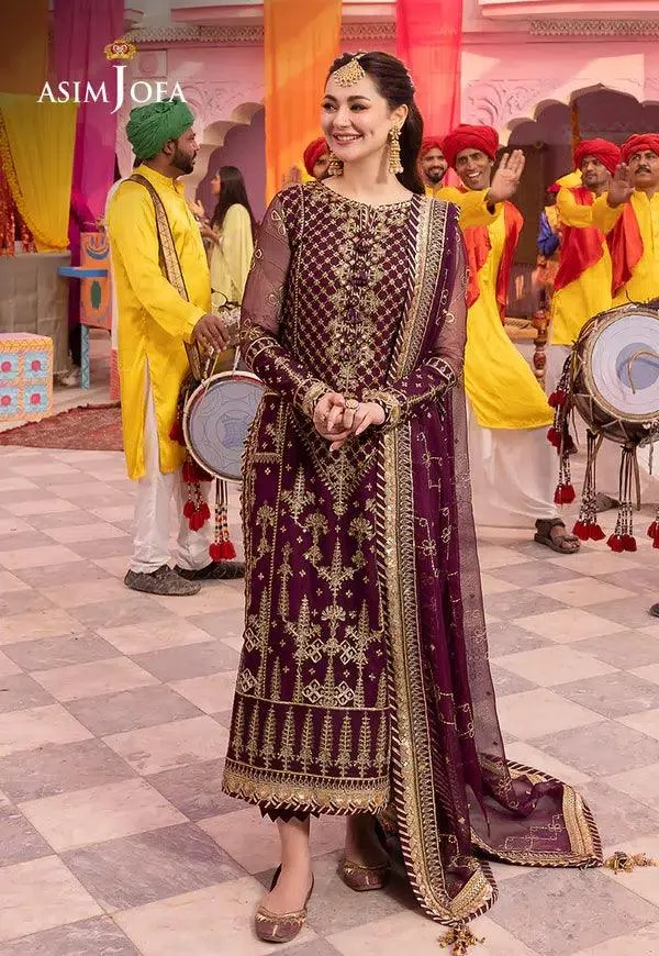 Asim Jofa Dastaan Collection 24 Magenta Organza – view 6 – Poshaq