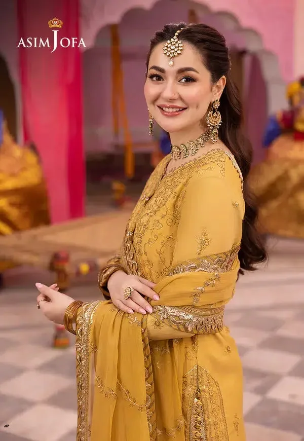 Asim Jofa Dastaan Collection 24 Mustard Organza – view 4 – Poshaq