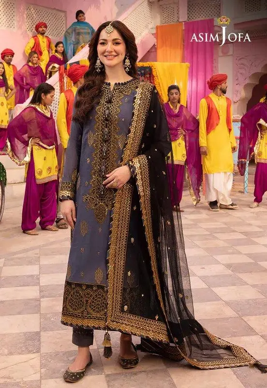 Asim Jofa Dastaan Collection 24 Black Organza – view 1 – Poshaq