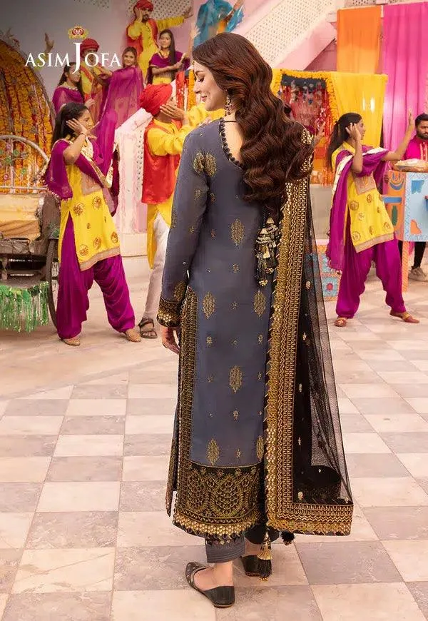 Asim Jofa Dastaan Collection 24 Black Organza – view 5 – Poshaq