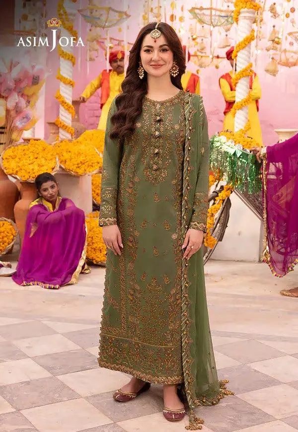Asim Jofa Dastaan Collection 24 Green Chiffon – view 6 – Poshaq