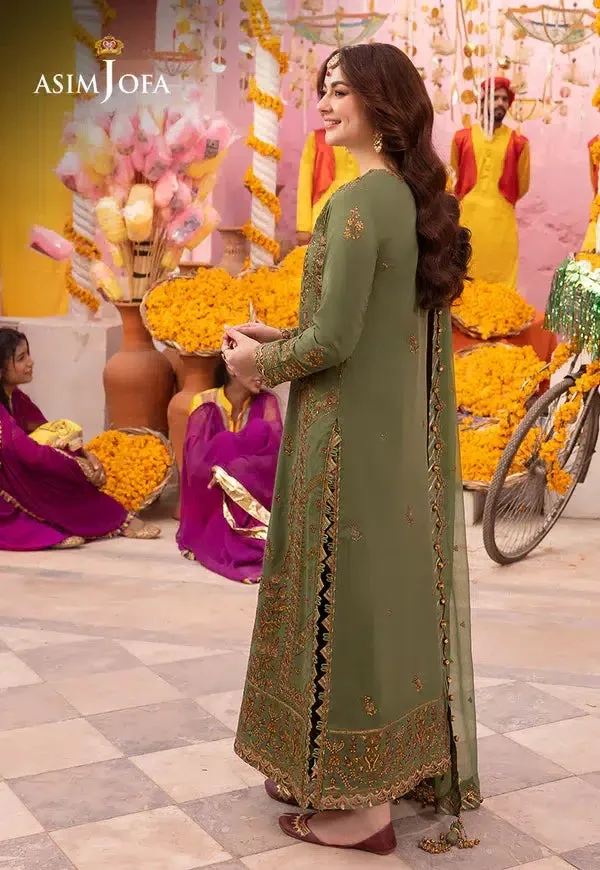 Asim Jofa Dastaan Collection 24 Green Chiffon – view 7 – Poshaq