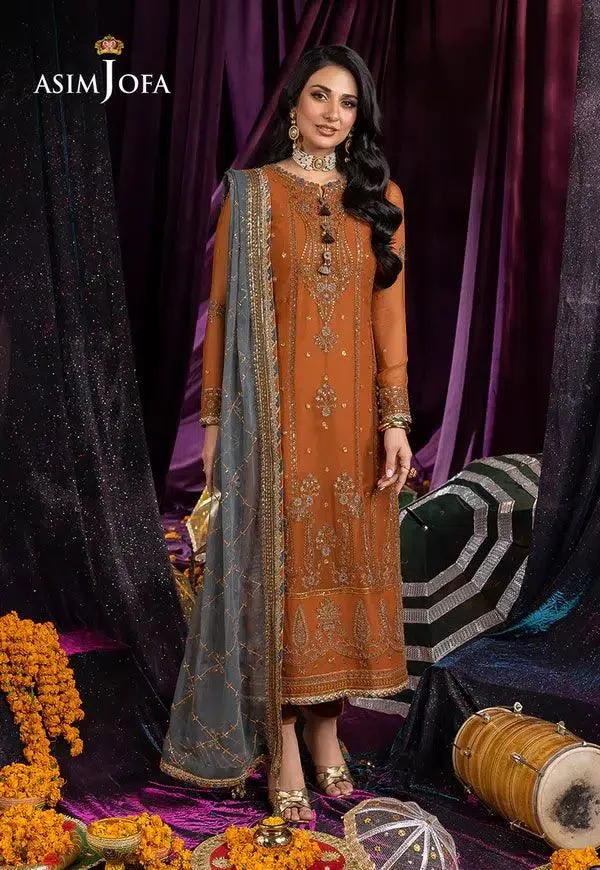 Asim Jofa Dastaan Collection 24 Gold Chiffon – view 1 – Poshaq