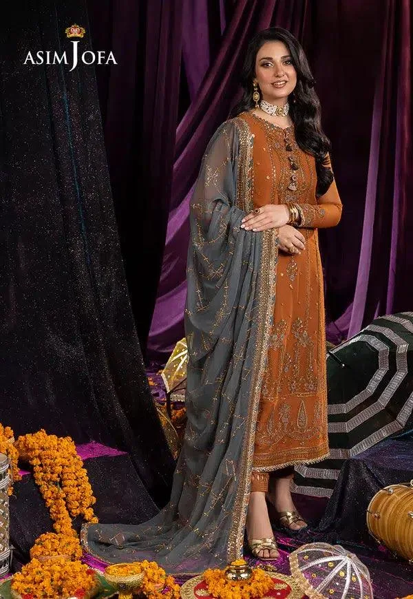 Asim Jofa Dastaan Collection 24 Gold Chiffon – view 3 – Poshaq