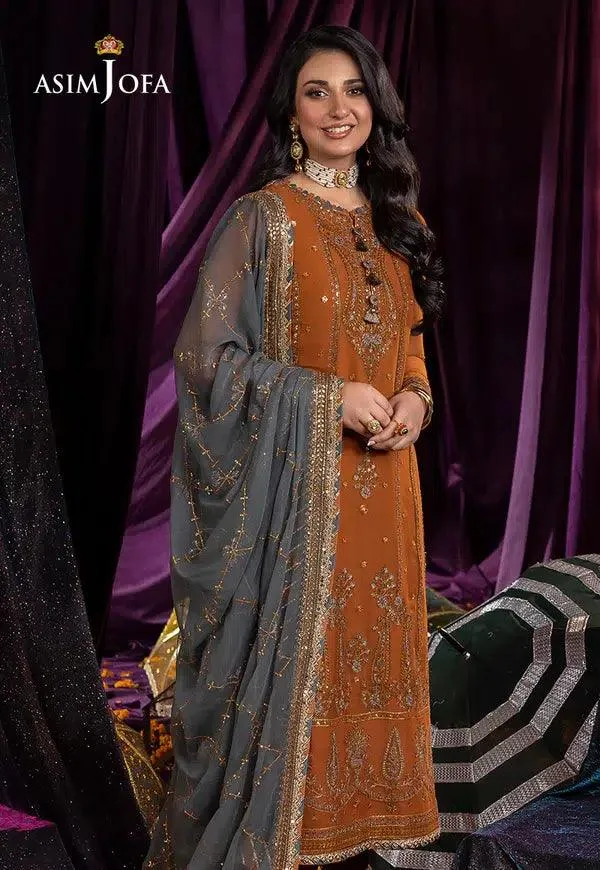 Asim Jofa Dastaan Collection 24 Gold Chiffon – view 4 – Poshaq