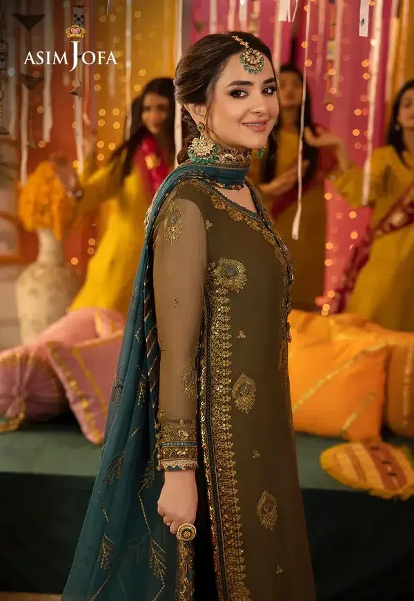 Asim Jofa Dastaan Collection 24 Green Organza – view 2 – Poshaq
