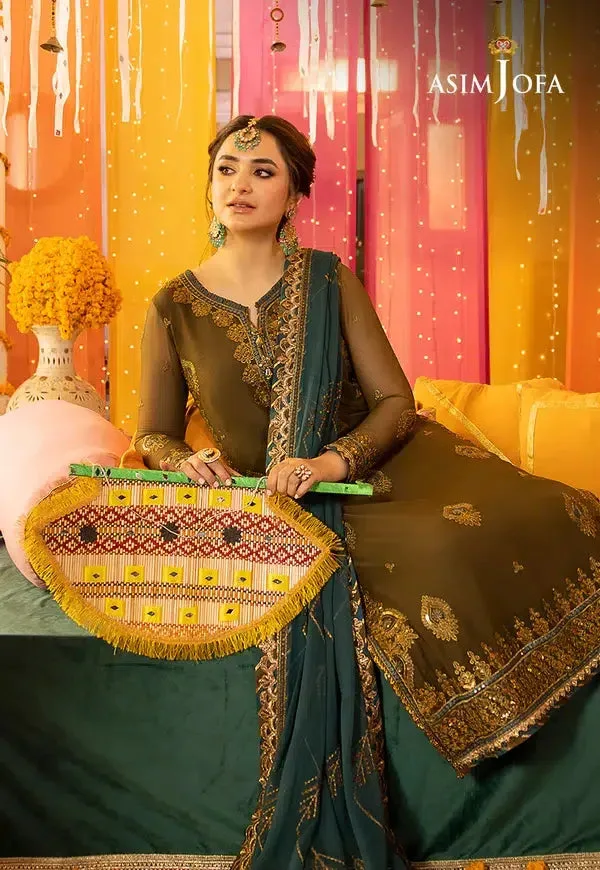 Asim Jofa Dastaan Collection 24 Green Organza – view 4 – Poshaq