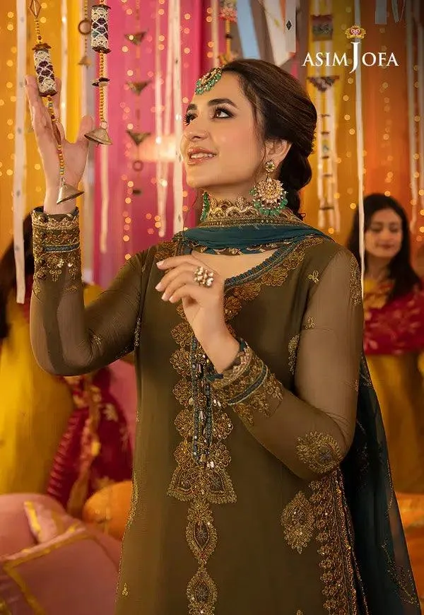 Asim Jofa Dastaan Collection 24 Green Organza – view 5 – Poshaq