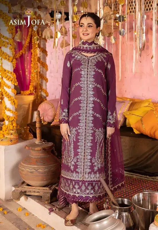 Asim Jofa Dastaan Collection 24 Purple Silk – view 1 – Poshaq