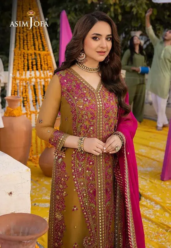 Asim Jofa Dastaan Collection 24 Gold Chiffon – view 2 – Poshaq