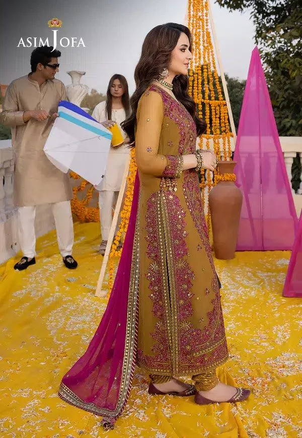 Asim Jofa Dastaan Collection 24 Gold Chiffon – view 3 – Poshaq