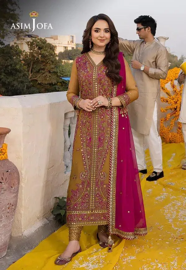 Asim Jofa Dastaan Collection 24 Gold Chiffon – view 4 – Poshaq