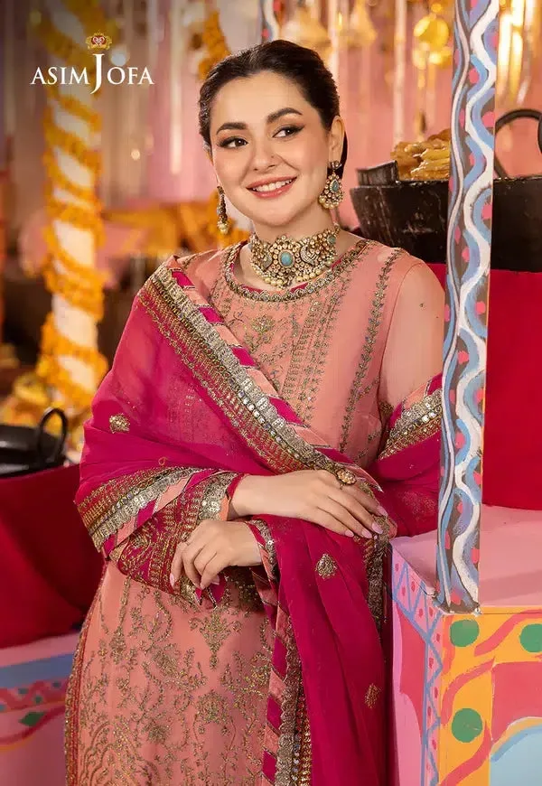 Asim Jofa Dastaan Collection 24 Peach Organza – view 5 – Poshaq
