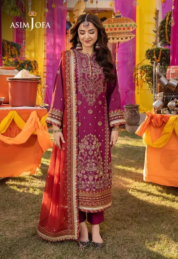 Asim Jofa Dastaan Collection 24 Purple Organza – view 1 – Poshaq