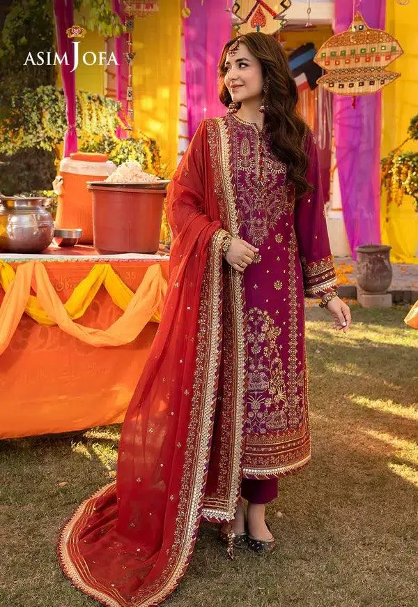 Asim Jofa Dastaan Collection 24 Purple Organza – view 2 – Poshaq