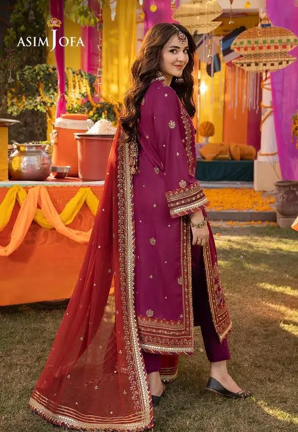 Asim Jofa Dastaan Collection 24 Purple Organza – view 3 – Poshaq