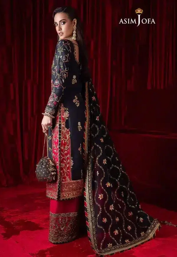 Asim Jofa Bekhudi Luxury Chiffon 23 Blue Raw Silk – view 10 – Poshaq