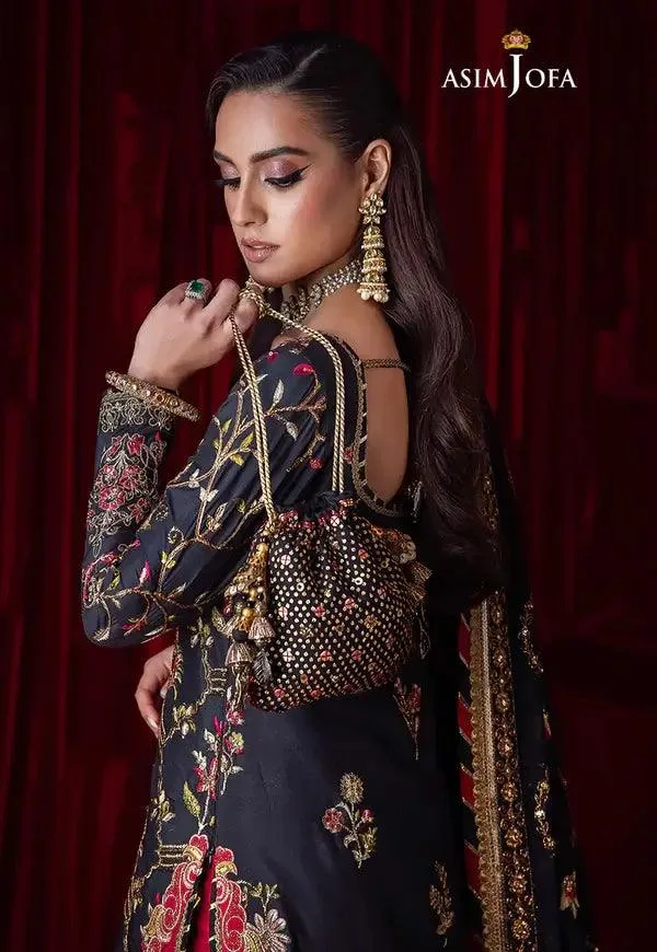 Asim Jofa Bekhudi Luxury Chiffon 23 Blue Raw Silk – view 13 – Poshaq