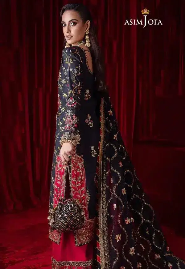 Asim Jofa Bekhudi Luxury Chiffon 23 Blue Raw Silk – view 14 – Poshaq