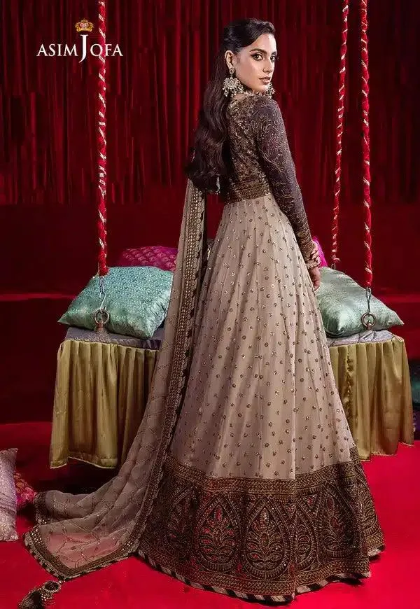 Asim Jofa Bekhudi Luxury Chiffon 23 Beige Cotton Silk – view 6 – Poshaq
