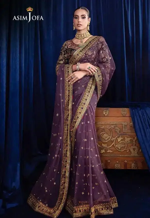Asim Jofa Bekhudi Luxury Chiffon 23 Purple Chiffon – view 1 – Poshaq