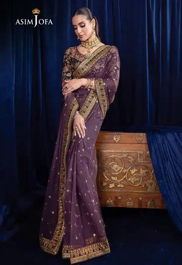 Asim Jofa Bekhudi Luxury Chiffon 23 Purple Chiffon – view 11 – Poshaq