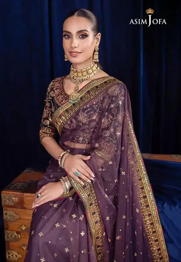 Asim Jofa Bekhudi Luxury Chiffon 23 Purple Chiffon – view 13 – Poshaq