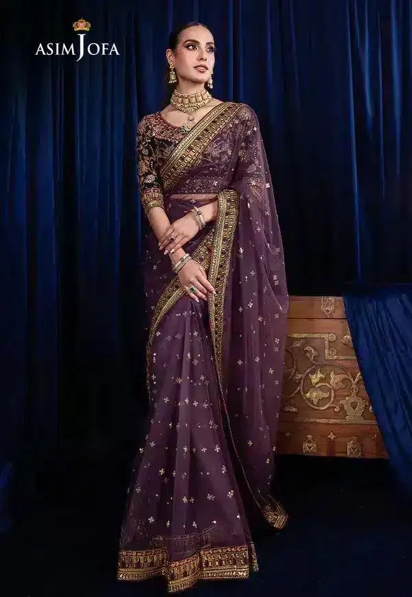 Asim Jofa Bekhudi Luxury Chiffon 23 Purple Chiffon – view 2 – Poshaq