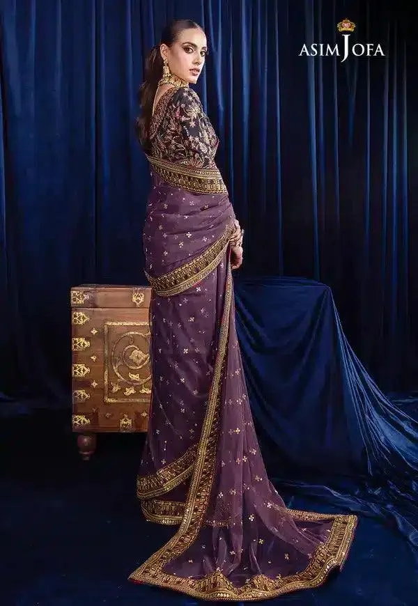 Asim Jofa Bekhudi Luxury Chiffon 23 Purple Chiffon – view 3 – Poshaq