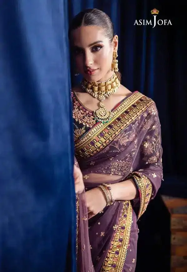 Asim Jofa Bekhudi Luxury Chiffon 23 Purple Chiffon – view 4 – Poshaq