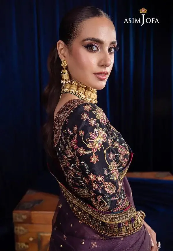 Asim Jofa Bekhudi Luxury Chiffon 23 Purple Chiffon – view 5 – Poshaq
