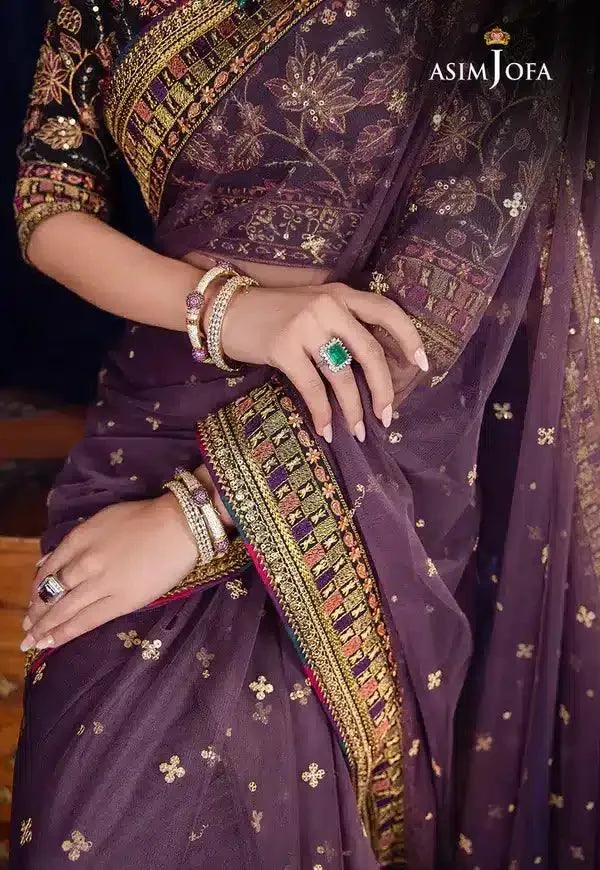 Asim Jofa Bekhudi Luxury Chiffon 23 Purple Chiffon – view 7 – Poshaq