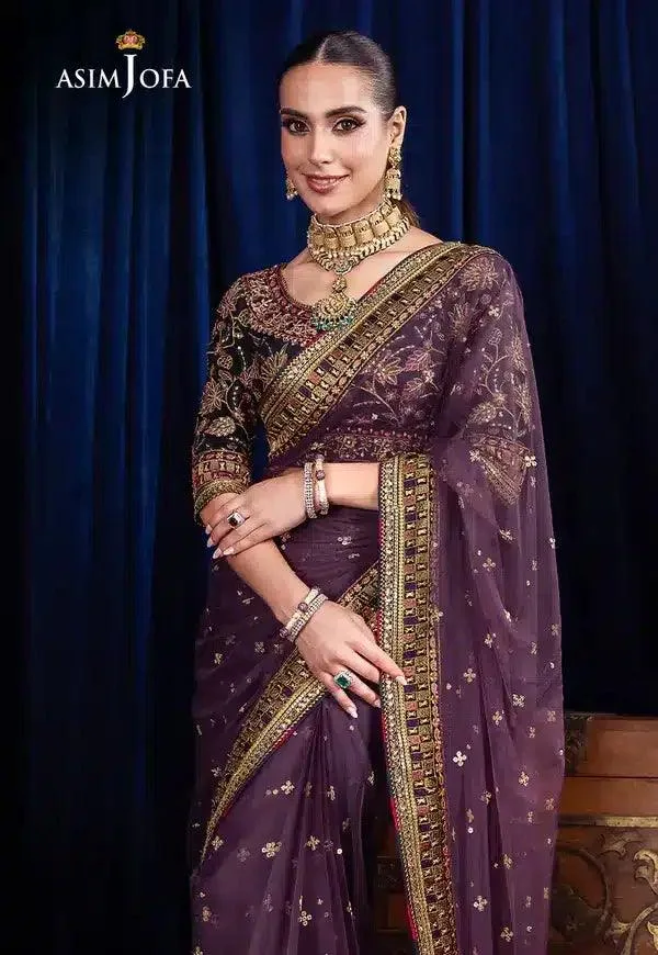 Asim Jofa Bekhudi Luxury Chiffon 23 Purple Chiffon – view 8 – Poshaq