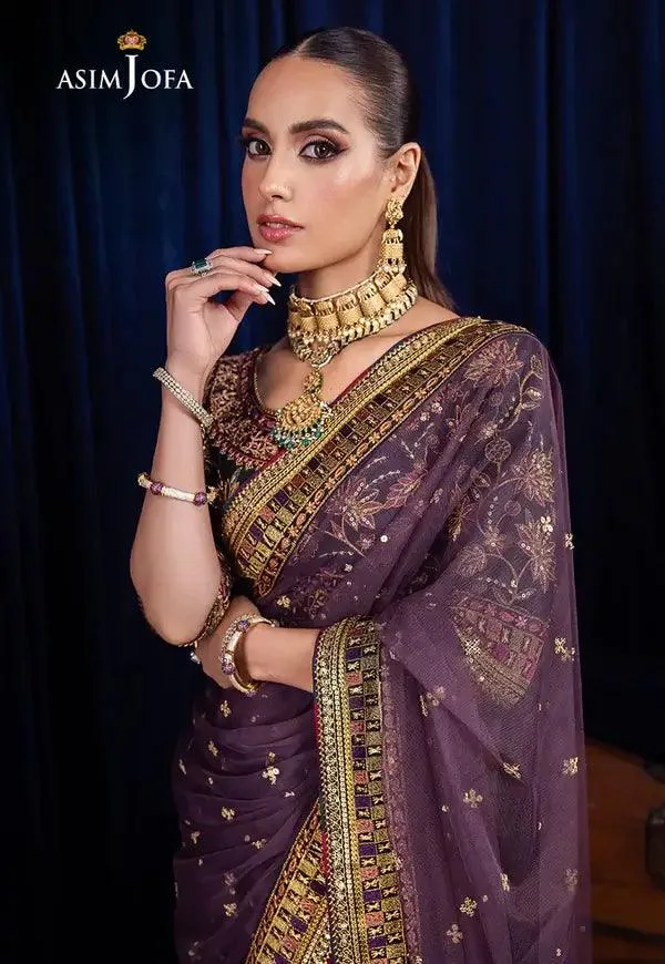 Asim Jofa Bekhudi Luxury Chiffon 23 Purple Chiffon – view 9 – Poshaq
