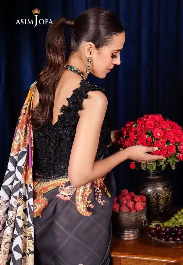 Asim Jofa Bekhudi Luxury Chiffon 23 Black Organza – view 5 – Poshaq