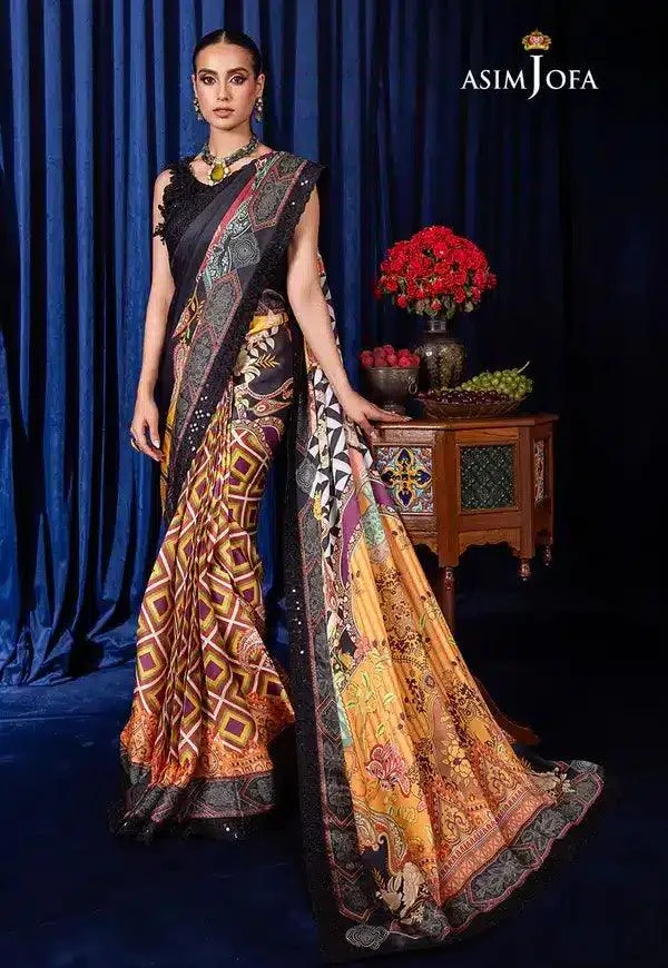 Asim Jofa Bekhudi Luxury Chiffon 23 Black Organza – view 7 – Poshaq